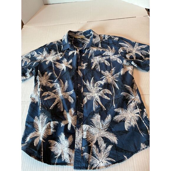 Alexander Julian Other - Colours Alexander Julian Men’s L Hawaiian Shirt Palm Tree Tropical Blue Cotton